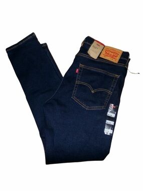 Levis 512 Slim Taper Jeans Mens 36x32 Dark Indigo Blue Stretch Denim New